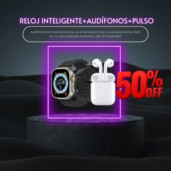 RELOJ+AUDÍFONOS+PULSO