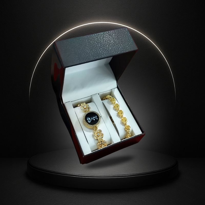 7-169-3 RELOJ LUXUR LED + PULSERA + ESTUCHE DAMA